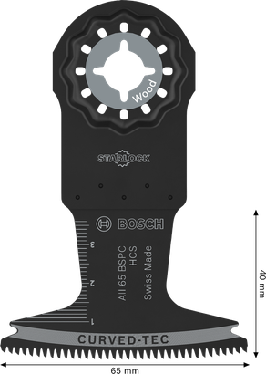 Bosch Starlock 木材切割刀片 AII 65 BSPC 65x40mm。.